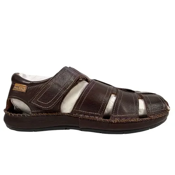 Pikolinos Tarifa Sandal Mens 8 EU 41 Dark Brown Olmo Leather Fisherman Style